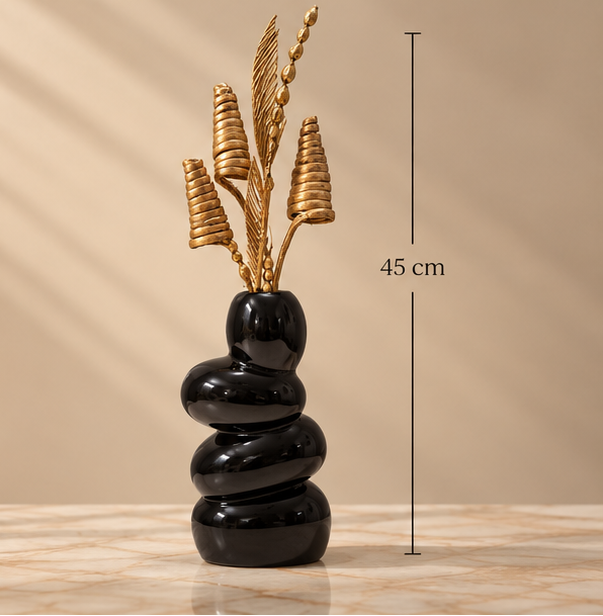 Cherivo bubble stack vase front view with dried stems