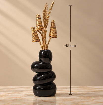 Cherivo bubble stack vase front view with dried stems