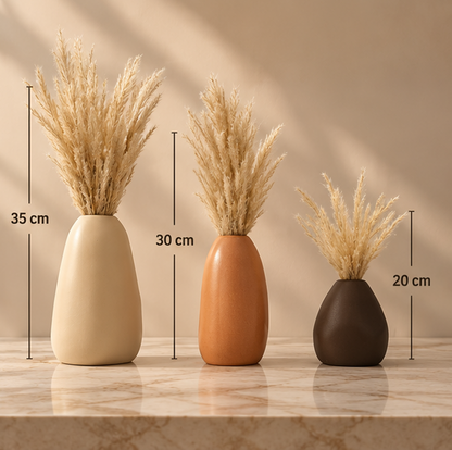 Cherivo Earthtone vase trio side view