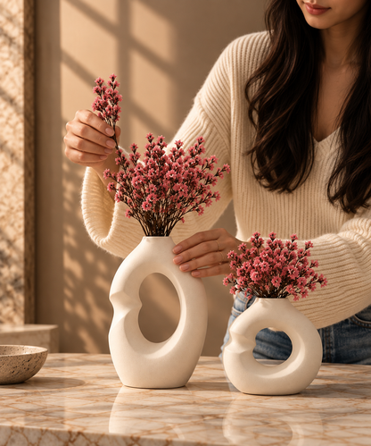 Cherivo Sculpt Set large and small vase pair