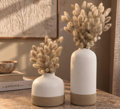 Cherivo Sahara vase set styled on a shelf