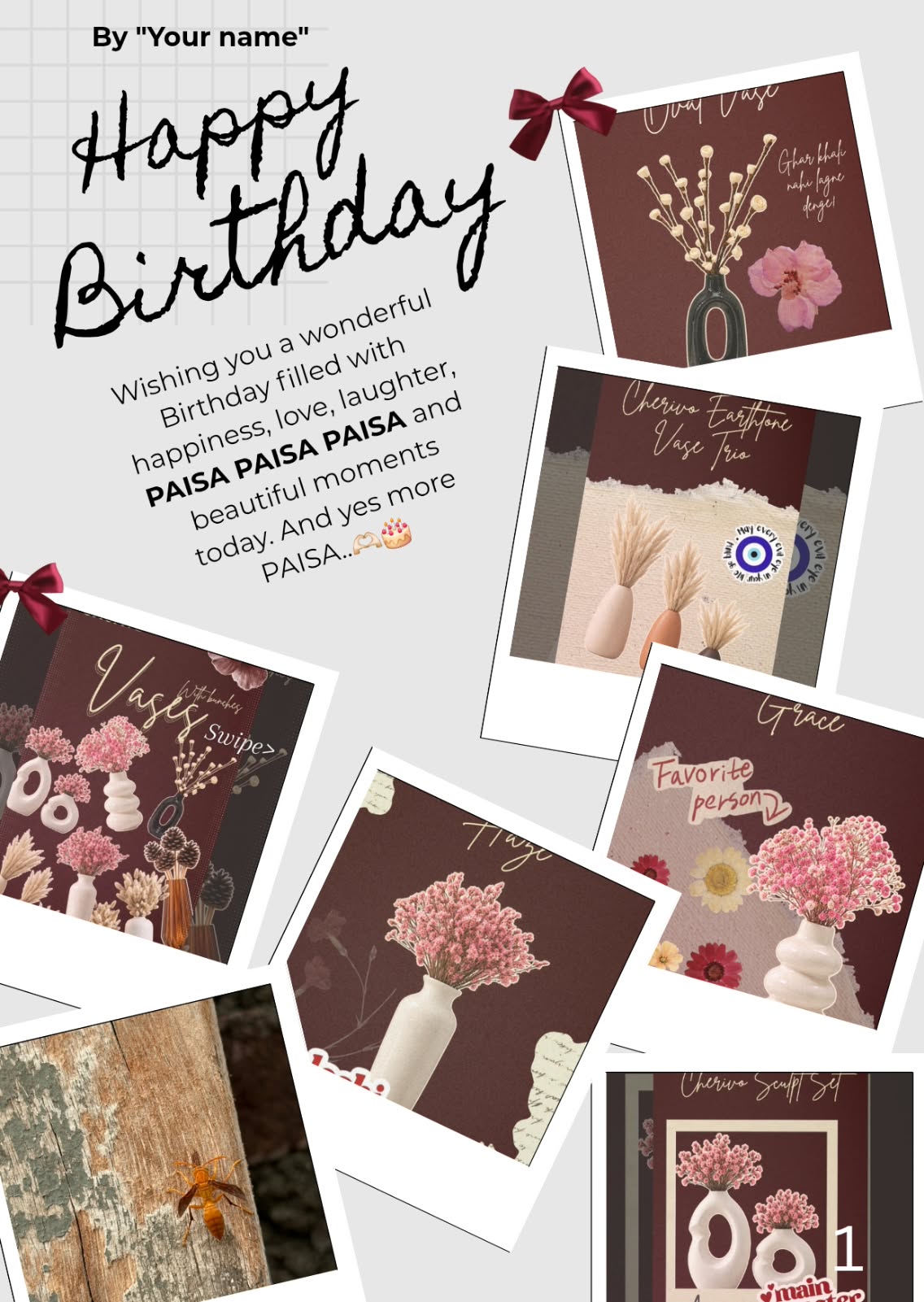 Birthday Gift Hamper for Her with Dried Flowers