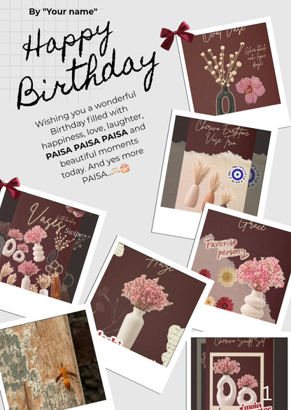 Birthday Gift Hamper for Her with Dried Flowers